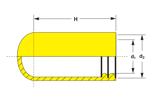 High Temperature  Masking  Silicone Straight Caps -  Dome Top – with internal lip