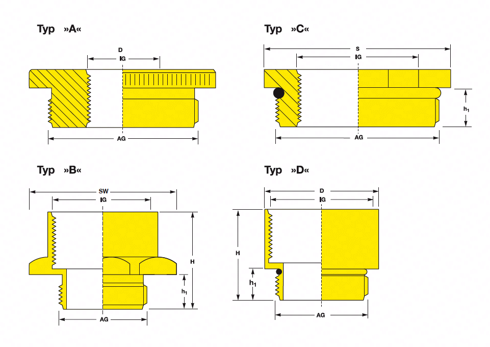 Brass Thread Adapters M -> PG