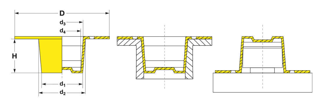 Tapered plugs with pull ring tab