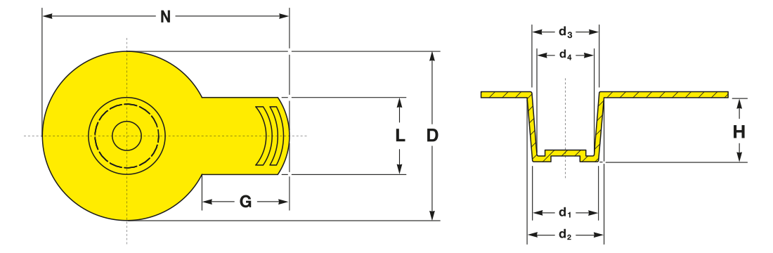 Tapered protection plugs / caps - Side release tab