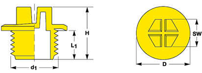 Threaded Sealing Plugs with drain head design