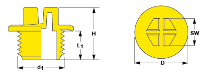 Threaded Sealing Plugs with drain head design