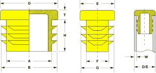 Rectangular Inserts - Ribbed