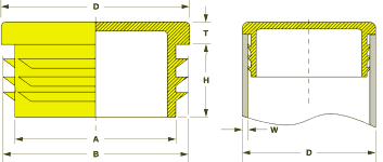 Square Inserts - Ribbed